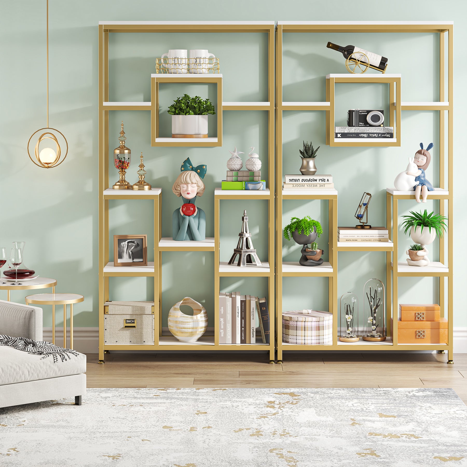71" Tall Bookshelf Bookcase with Storage Shelves